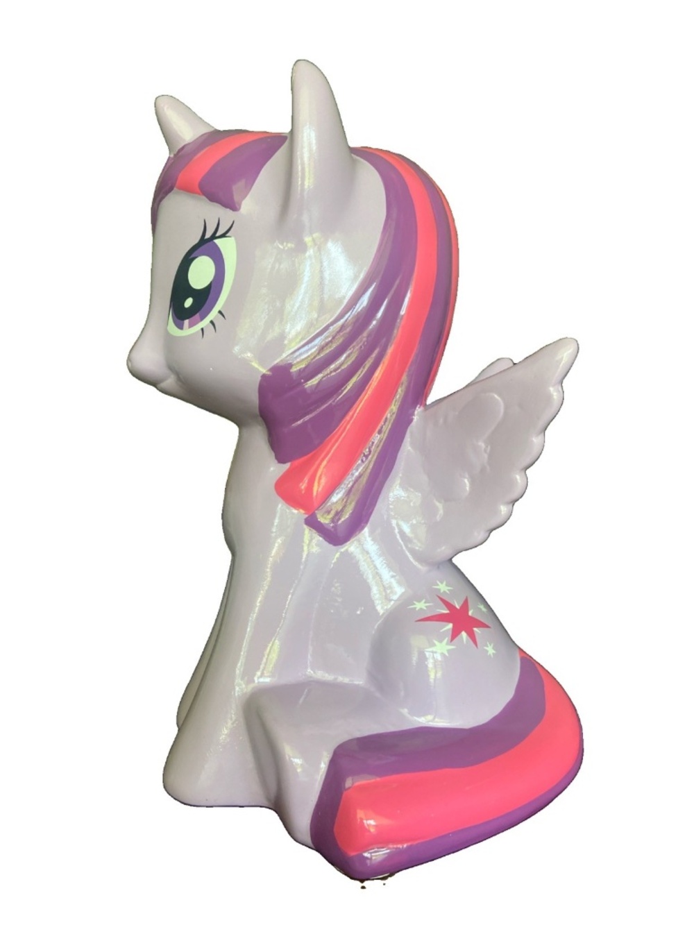 Hasbro My Little Pony 9.5" Purple Ceramic Coin Piggy Bank Twilight 2015 Figure